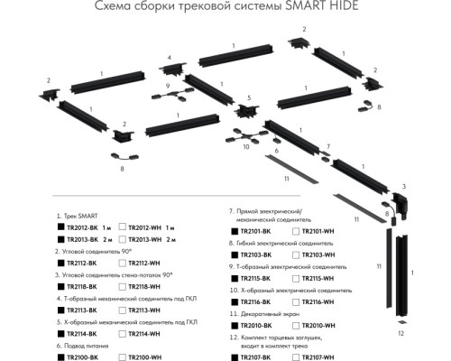 Соединитель T-образный SMART HIDE TR2113-BK Denkirs