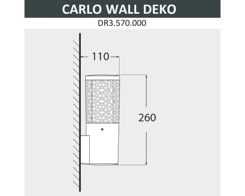 Настенный светильник уличный Carlo Deco DR3.570.000.LXU1L Fumagalli