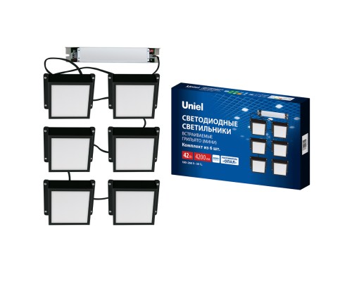 Точечный светильник Grilyato Opal ULP-1010-42W/4000K IP54 GRILYATO OPAL BLACK KIT06 Uniel