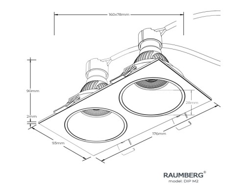 Точечный светильник  DipM2Bk Raumberg