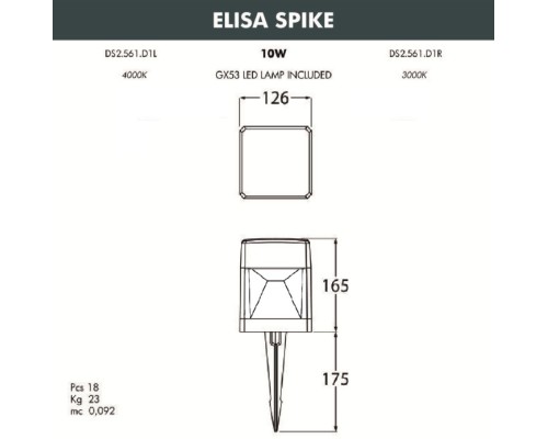Грунтовый светильник Elisa DS2.561.000.WXD1L Fumagalli
