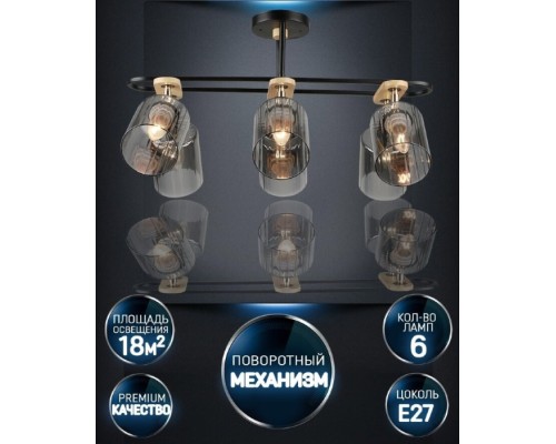 Потолочная люстра Lana WD3608/6C-BK-SMK Wedo Light