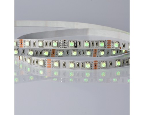 Светодиодная лента  ULS-5050-60LED/m-10mm-IP20-DC24V-14,4W/m-5M-RGB катушка в герметичной упаковке Uniel