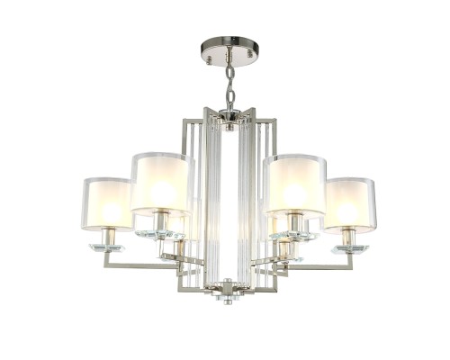 Подвесная люстра Nicolas NICOLAS SP-PL6 NICKEL/WHITE Crystal Lux