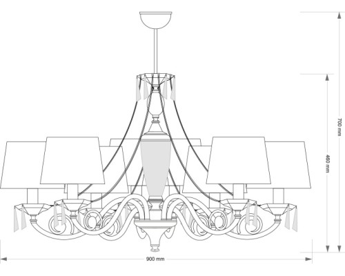Потолочная люстра MONZA MON-ZW-8(P/A) Kutek