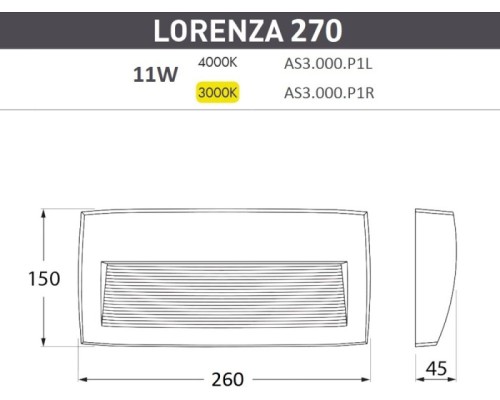 Подсветка для лестниц и ступеней Lorenza AS3.000.000.BXP1L Fumagalli
