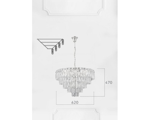 Подвесная люстра Kristin LH0066/10H-AB-CL Lumien Hall