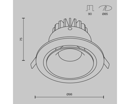 Точечный светильник Yin DL031-2-L12W Maytoni