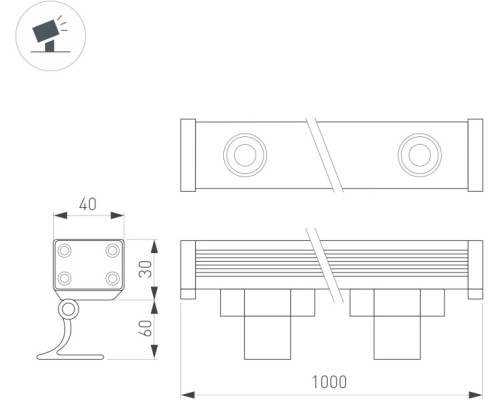 Прожектор уличный LINE WALLWASHER 042177 Arlight