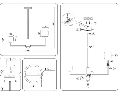 Потолочная люстра HIGH LIGHT LH53003 Ambrella