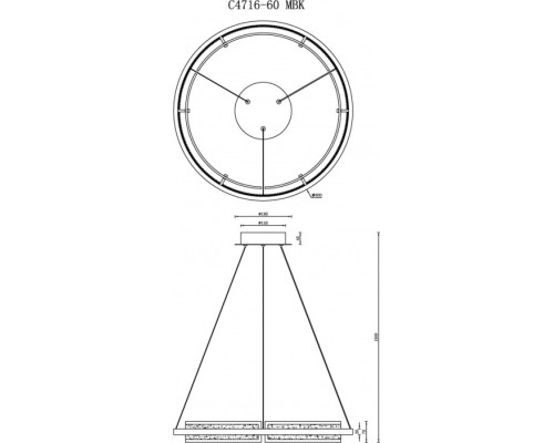 Подвесной светильник Meridian C4716-60 MBK iLedex