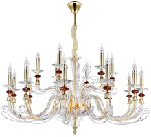 Подвесная люстра CATARINA CATARINA SP12+6 V2 GOLD/TRANSPARENT-COGNAC Crystal Lux