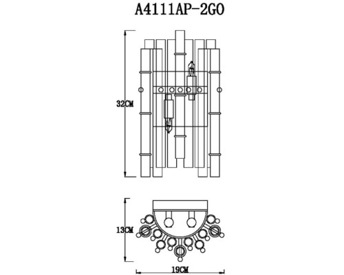 Бра Crystalla A4111AP-2GO Arte Lamp