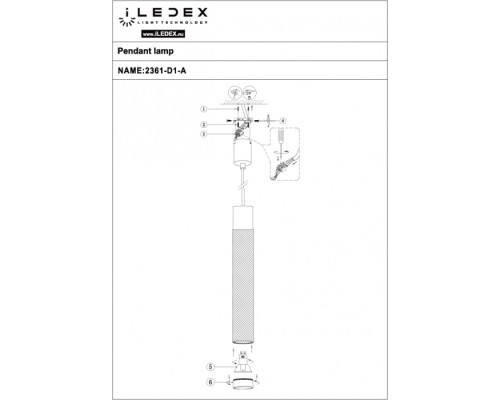 Подвесной светильник Delta 2366-1 BK+WH iLedex