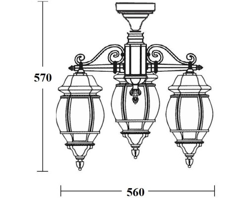 Потолочный светильник уличный AMERICA S 83470SA/3 W Oasis Light