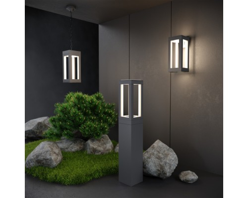 Уличный светильник подвесной Frame 1528 TECHNO LED серый Elektrostandard