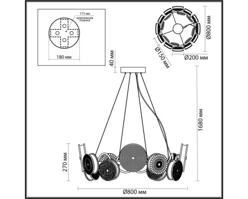Подвесная люстра Caramella 5416/95L Odeon Light