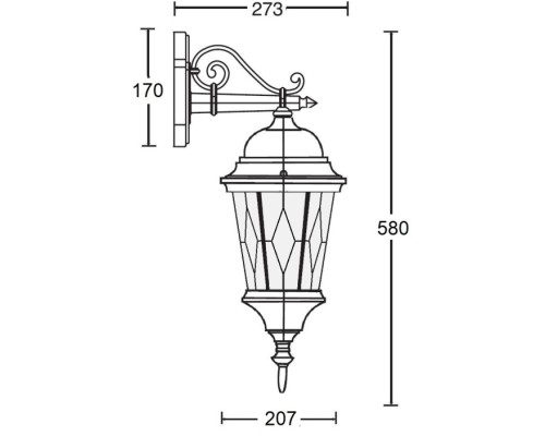 Настенный фонарь уличный ASTORIA 2M 91402M 02 Gw cover ромб Oasis Light
