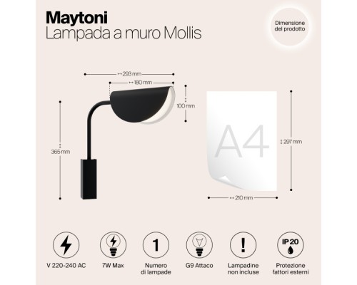 Бра Mollis MOD126WL-01B Maytoni