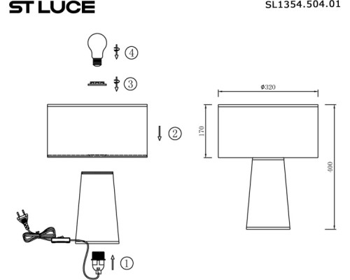 Интерьерная настольная лампа Jackie SL1354.504.01 ST Luce