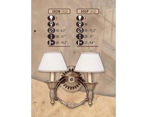 Бра 202P 202P/2 AQ BEIGE SHADE Riperlamp