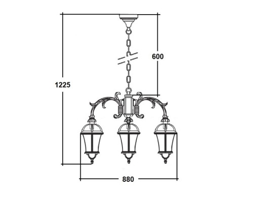 Уличный светильник подвесной ROMA L 95270L/3/16L Gb Oasis Light