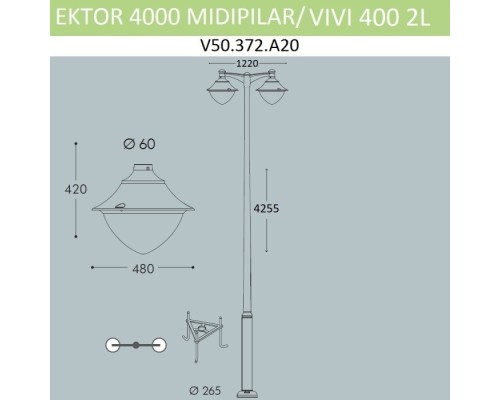 Наземный фонарь Vivi V50.372.A20.LXD6L Fumagalli