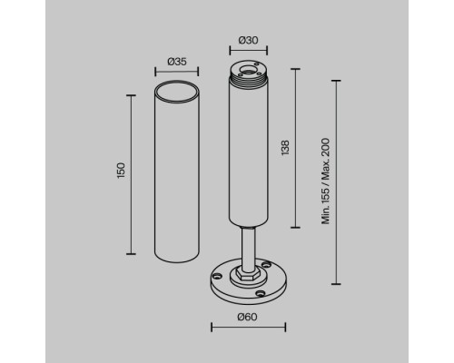 Основание для накладного монтажа Accessories for system Shelf CA025BA-B Maytoni