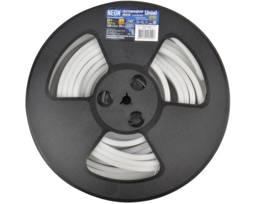Светодиодная лента Neon ULS-N11-2835-120LED/m-8mm-IP67-DC24V-10W/m-15M-6500K катушка в герметичной упаковке Uniel