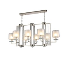 Подвесная люстра Nicolas NICOLAS SP8 L1000 NICKEL/WHITE Crystal Lux