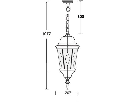 Уличный светильник подвесной ASTORIA 2M 91405M cover Gb ромб Oasis Light