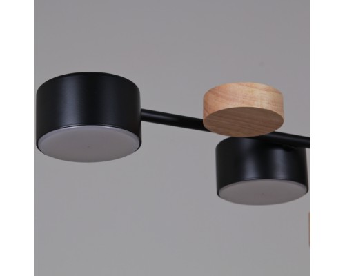 Потолочная люстра  03758-0.3-10 BK+WOOD GX53 Reluce