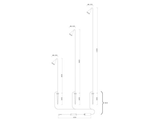 Грунтовый светильник Muliphein A1084PA-3BK Arte Lamp