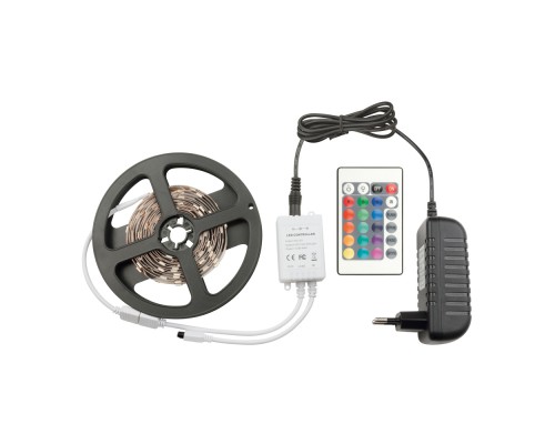 Светодиодная лента  ULS-Q221 5050-60LED/m-IP20-3M-RGB RRP36C24 Комплект светодиодной ленты с адаптером и контроллером Volpe