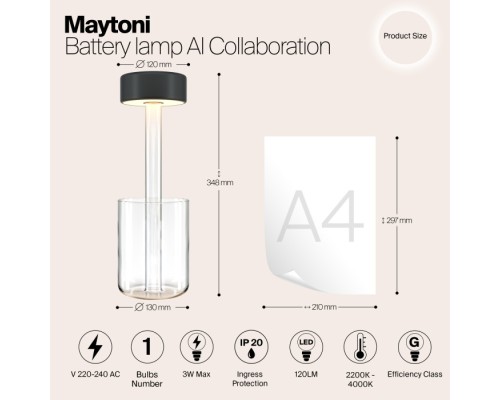 Интерьерная настольная лампа AI Collaboration MOD229TL-L3B3K1 Maytoni