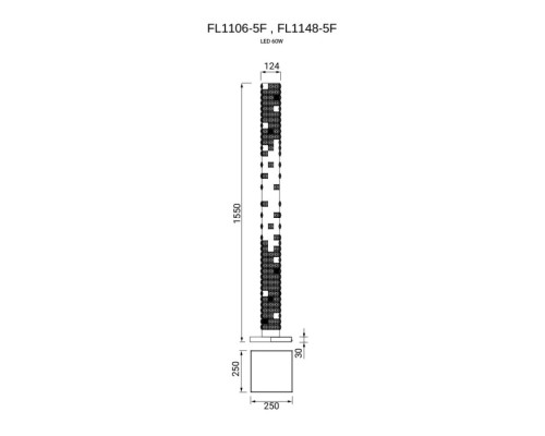 Торшер Elegance FL1106-5F Fluorite
