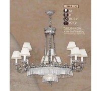 Подвесная люстра 354A 354A/9+6 CX ACID W/CARVING, SWAROVSKI, CREAM SHADE Riperlamp