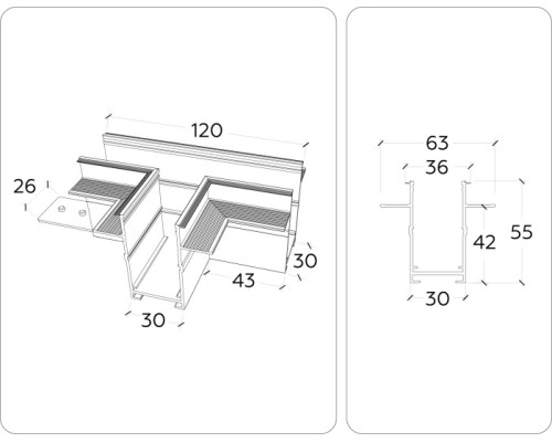 Соединитель T-образный TRACK SYSTEM GL1042 Ambrella