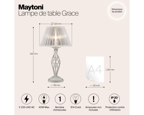 Интерьерная настольная лампа Grace ARM247-00-G Maytoni