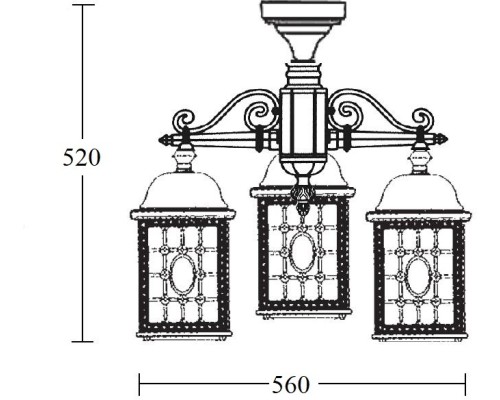 Потолочный светильник уличный LONDON S 64870SA/3 Bl Oasis Light