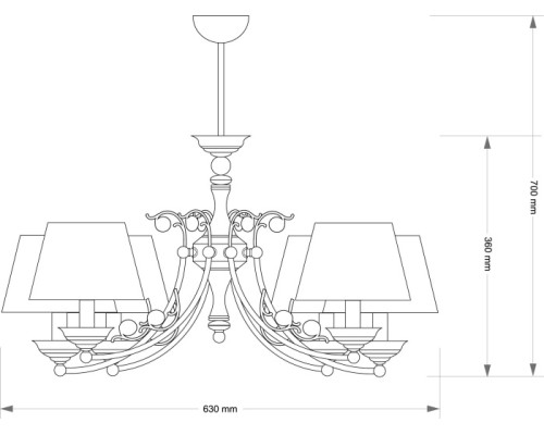 Потолочная люстра CASAMIA ABAŻUR CAS-ZW-6(P/A) Kutek