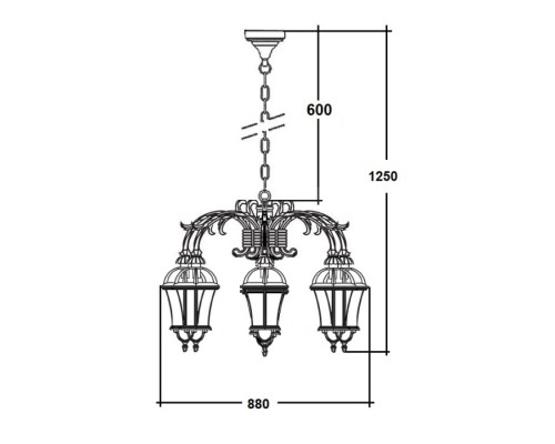 Уличный светильник подвесной ROMA L 95270L/6/16 Gw Oasis Light