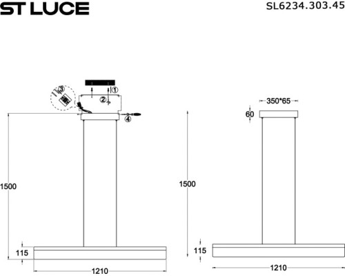 Подвесной светильник Splendid SL6234.303.45 ST Luce