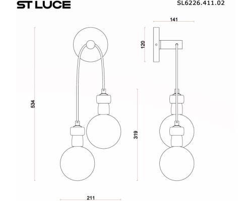 Бра  SL6226.411.02 ST Luce