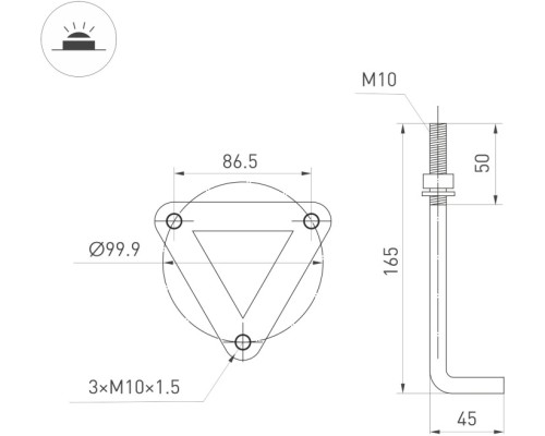 Наземный светильник FRESNEL 047687 Arlight