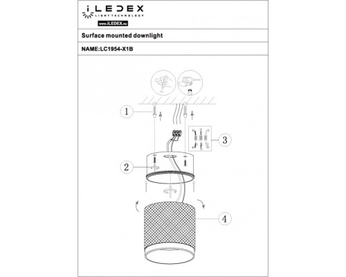 Точечный светильник Delta 1955-10W-3000K-36 BK+BR iLedex