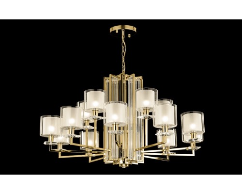 Подвесная люстра Nicolas NICOLAS SP-PL10+5 GOLD/WHITE Crystal Lux