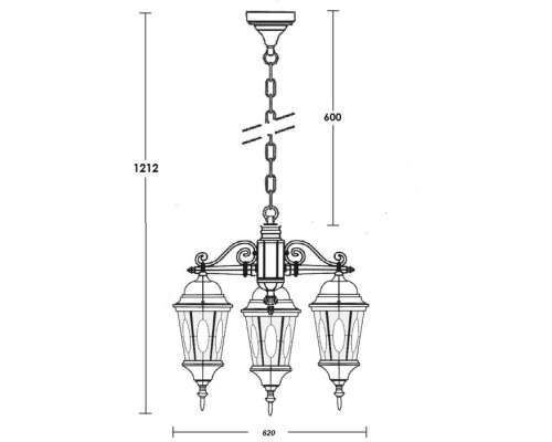 Уличный светильник подвесной ASTORIA 2M 91470M/3 cover Bl овал Oasis Light