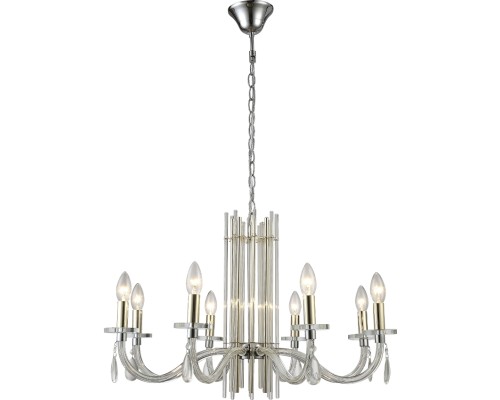 Подвесная люстра AURELIO AURELIO SP8 GOLD+CHROME/TRANSPARENT Crystal Lux