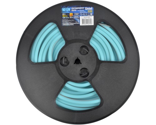 Светодиодная лента Neon ULS-N11-2835-120LED/m-8mm-IP67-DC24V-10W/m-15M-LIGHTBLUE катушка в герметичной упаковке Uniel